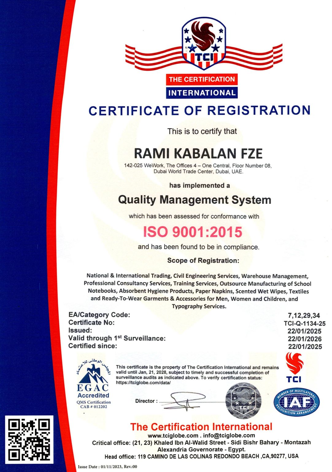 ISO 9001-2015
TCIQ113425